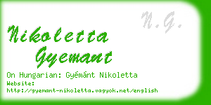 nikoletta gyemant business card
