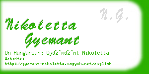 nikoletta gyemant business card
